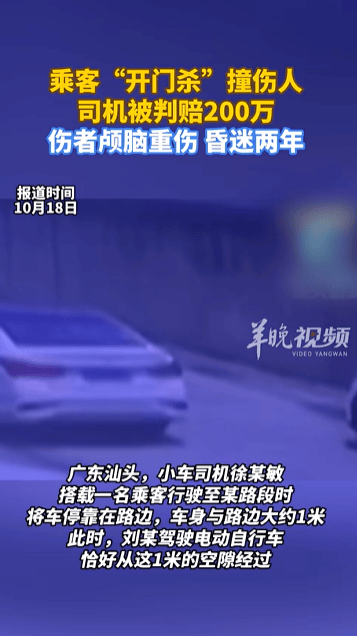 乘客“開門殺”撞傷人至昏迷兩年<strong></p>
<p>西鳳酒
</strong>，司機(jī)被判賠200萬，法院：司機(jī)負(fù)事故的全部責(zé)任:西鳳酒
